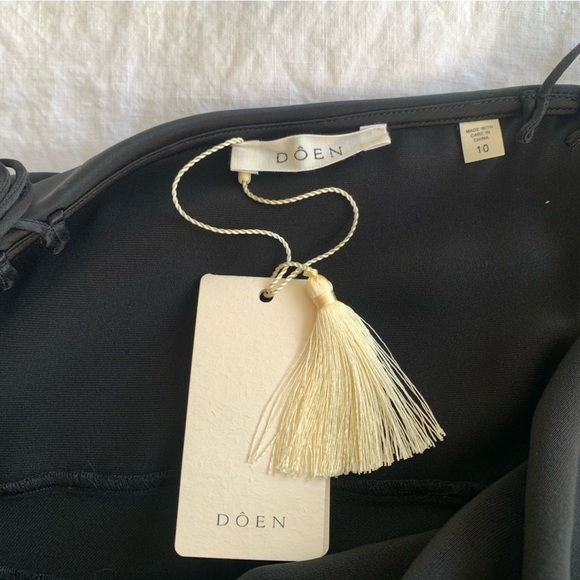 NWT Doen Donetta Satin Silky Sweetheart Strappy A Line Midi Gown Dress Black - Picture 11 of 16